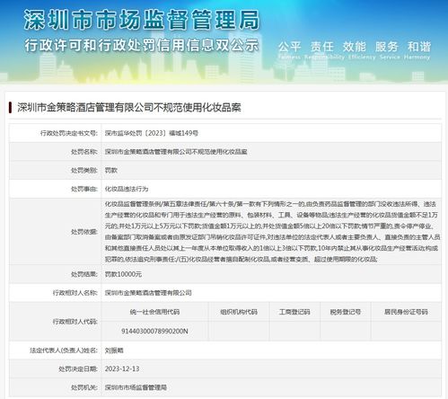 深圳市金策略酒店管理不規范使用化妝品案警示與反思